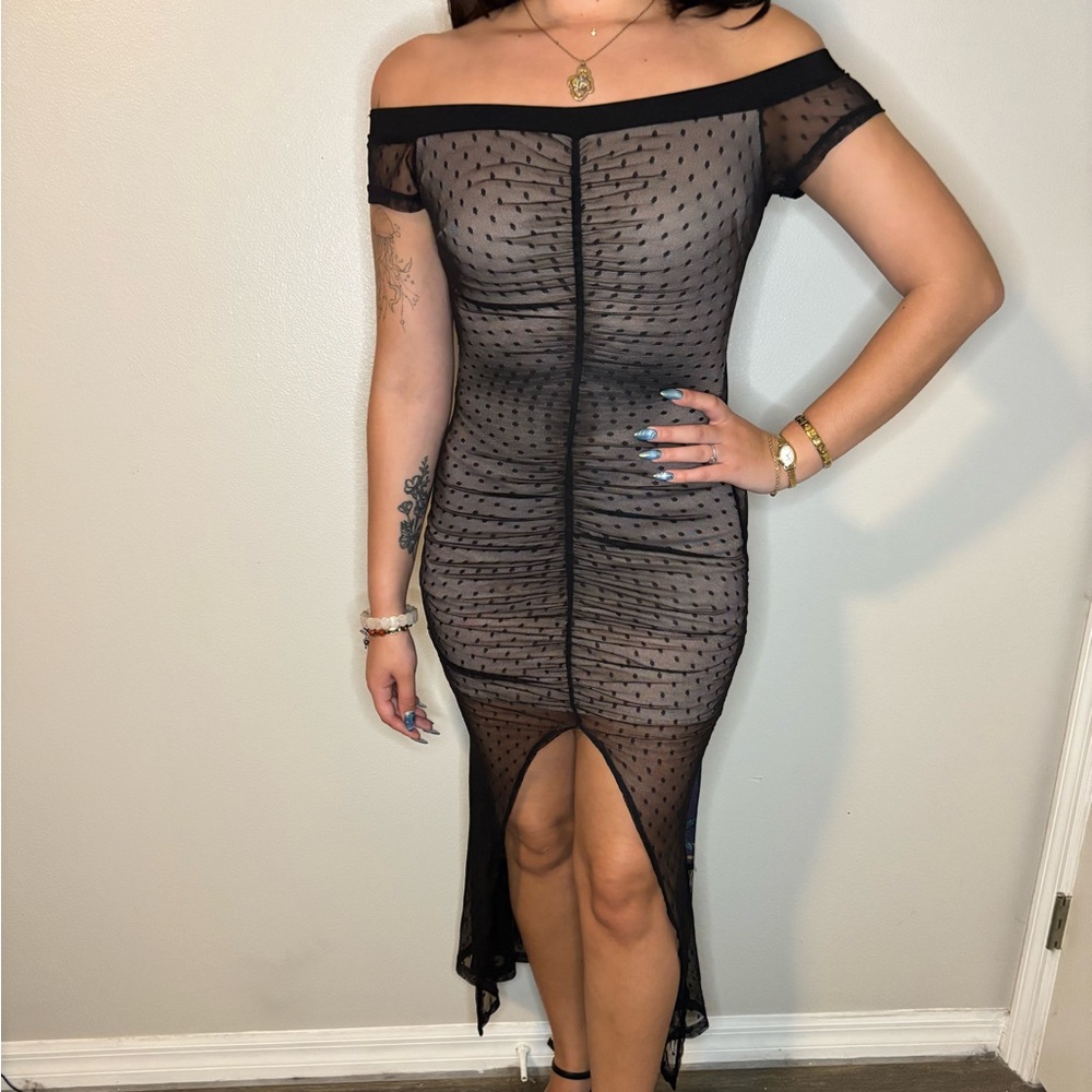 Elegant Black Sheer Dress